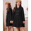 imageGRACE KARIN Girls Dress Coat Wool Peacoat with Lapel Pockets Winter Warm Long Jacket for Kids Size 614Black