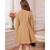 imageGRACE KARIN Girls Dress Coat Wool Peacoat with Lapel Pockets Winter Warm Long Jacket for Kids Size 614Khaki