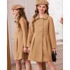 imageGRACE KARIN Girls Dress Coat Wool Peacoat with Lapel Pockets Winter Warm Long Jacket for Kids Size 614Khaki