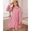 imageGRACE KARIN Girls Dress Coat Wool Peacoat with Lapel Pockets Winter Warm Long Jacket for Kids Size 614Pink