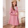 imageGRACE KARIN Girls Dress Coat Wool Peacoat with Lapel Pockets Winter Warm Long Jacket for Kids Size 614Pink