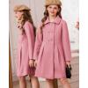 imageGRACE KARIN Girls Dress Coat Wool Peacoat with Lapel Pockets Winter Warm Long Jacket for Kids Size 614Pink