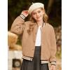 imageGRACE KARIN Girls Fleece Jacket Button Down Varsity Coat Fall Winter Baseball Outwear Clothes with Pocket for 714YCamel