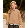 imageGRACE KARIN Girls Fleece Jacket Button Down Varsity Coat Fall Winter Baseball Outwear Clothes with Pocket for 714YCamel