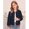 imageGRACE KARIN Girls Fleece Jacket Button Down Varsity Coat Fall Winter Baseball Outwear Clothes with Pocket for 714YNavy Blue