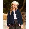 imageGRACE KARIN Girls Fleece Jacket Button Down Varsity Coat Fall Winter Baseball Outwear Clothes with Pocket for 714YNavy Blue