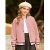imageGRACE KARIN Girls Fleece Jacket Button Down Varsity Coat Fall Winter Baseball Outwear Clothes with Pocket for 714YPink