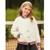 imageGRACE KARIN Girls Fleece Jacket Button Down Varsity Coat Fall Winter Baseball Outwear Clothes with Pocket for 714YWhite