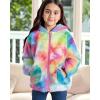 imageGRACE KARIN Girls Fleece Jacket Zip Up Sherpa Coat Kids Fall Hoodie Fuzzy Sweatshirt Size 514Colorful Tiedye