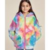 imageGRACE KARIN Girls Fleece Jacket Zip Up Sherpa Coat Kids Fall Hoodie Fuzzy Sweatshirt Size 514Colorful Tiedye