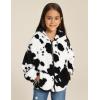 imageGRACE KARIN Girls Fleece Jacket Zip Up Sherpa Coat Kids Fall Hoodie Fuzzy Sweatshirt Size 514Cow Print