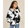 imageGRACE KARIN Girls Fleece Jacket Zip Up Sherpa Coat Kids Fall Hoodie Fuzzy Sweatshirt Size 514Cow Print