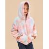 imageGRACE KARIN Girls Fleece Jacket Zip Up Sherpa Coat Kids Fall Hoodie Fuzzy Sweatshirt Size 514Orange Tiedye