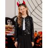 imageGRACE KARIN Girls Sequin Jackets Sparkle Dress Coats Button Cropped Cardigan for Kids 514Black