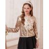 imageGRACE KARIN Girls Sequin Jackets Sparkle Dress Coats Button Cropped Cardigan for Kids 514Champagne