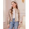 imageGRACE KARIN Girls Sequin Jackets Sparkle Dress Coats Button Cropped Cardigan for Kids 514Champagne