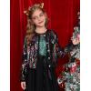 imageGRACE KARIN Girls Sequin Jackets Sparkle Dress Coats Button Cropped Cardigan for Kids 514Colorful Black