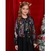 imageGRACE KARIN Girls Sequin Jackets Sparkle Dress Coats Button Cropped Cardigan for Kids 514Colorful Black