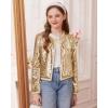 imageGRACE KARIN Girls Sequin Jackets Sparkle Dress Coats Button Cropped Cardigan for Kids 514Gold