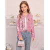imageGRACE KARIN Girls Sequin Jackets Sparkle Dress Coats Button Cropped Cardigan for Kids 514Pink