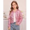 imageGRACE KARIN Girls Sequin Jackets Sparkle Dress Coats Button Cropped Cardigan for Kids 514Pink