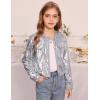 imageGRACE KARIN Girls Sequin Jackets Sparkle Dress Coats Button Cropped Cardigan for Kids 514Sliver