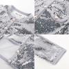 imageGRACE KARIN Girls Sequin Jackets Sparkle Dress Coats Button Cropped Cardigan for Kids 514Sliver