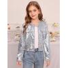 imageGRACE KARIN Girls Sequin Jackets Sparkle Dress Coats Button Cropped Cardigan for Kids 514Sliver