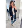 imageGRACE KARIN Long Open Front Fleece Cardigan Sweater Fall Chunky Knit Casual Coat Soft Winter Outerwear with PocketsBlack