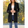 imageGRACE KARIN Long Open Front Fleece Cardigan Sweater Fall Chunky Knit Casual Coat Soft Winter Outerwear with PocketsBlack