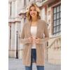 imageGRACE KARIN Long Open Front Fleece Cardigan Sweater Fall Chunky Knit Casual Coat Soft Winter Outerwear with PocketsCamel