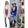 imageGRACE KARIN Long Open Front Fleece Cardigan Sweater Fall Chunky Knit Casual Coat Soft Winter Outerwear with PocketsCoffee