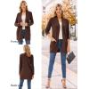 imageGRACE KARIN Long Open Front Fleece Cardigan Sweater Fall Chunky Knit Casual Coat Soft Winter Outerwear with PocketsCoffee