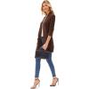 imageGRACE KARIN Long Open Front Fleece Cardigan Sweater Fall Chunky Knit Casual Coat Soft Winter Outerwear with PocketsCoffee