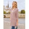 imageGRACE KARIN Long Open Front Fleece Cardigan Sweater Fall Chunky Knit Casual Coat Soft Winter Outerwear with PocketsDusty Rose Pink
