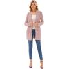 imageGRACE KARIN Long Open Front Fleece Cardigan Sweater Fall Chunky Knit Casual Coat Soft Winter Outerwear with PocketsDusty Rose Pink