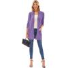 imageGRACE KARIN Long Open Front Fleece Cardigan Sweater Fall Chunky Knit Casual Coat Soft Winter Outerwear with PocketsGrape