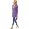 imageGRACE KARIN Long Open Front Fleece Cardigan Sweater Fall Chunky Knit Casual Coat Soft Winter Outerwear with PocketsGrape