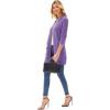 imageGRACE KARIN Long Open Front Fleece Cardigan Sweater Fall Chunky Knit Casual Coat Soft Winter Outerwear with PocketsGrape