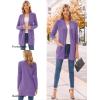 imageGRACE KARIN Long Open Front Fleece Cardigan Sweater Fall Chunky Knit Casual Coat Soft Winter Outerwear with PocketsGrape