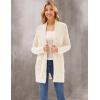 imageGRACE KARIN Long Open Front Fleece Cardigan Sweater Fall Chunky Knit Casual Coat Soft Winter Outerwear with PocketsIvory