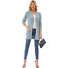 imageGRACE KARIN Long Open Front Fleece Cardigan Sweater Fall Chunky Knit Casual Coat Soft Winter Outerwear with PocketsLight Blue