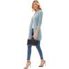 imageGRACE KARIN Long Open Front Fleece Cardigan Sweater Fall Chunky Knit Casual Coat Soft Winter Outerwear with PocketsLight Blue