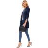 imageGRACE KARIN Long Open Front Fleece Cardigan Sweater Fall Chunky Knit Casual Coat Soft Winter Outerwear with PocketsNavy