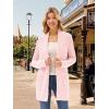 imageGRACE KARIN Long Open Front Fleece Cardigan Sweater Fall Chunky Knit Casual Coat Soft Winter Outerwear with PocketsPink