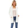 imageGRACE KARIN Long Open Front Fleece Cardigan Sweater Fall Chunky Knit Casual Coat Soft Winter Outerwear with PocketsWhite