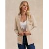 imageGRACE KARIN Sweater Blazers for Women Business Casual Long Sleeve Open Front Lapel Suit Jackets Work Blazer with PocketsApricot