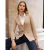 imageGRACE KARIN Sweater Blazers for Women Business Casual Long Sleeve Open Front Lapel Suit Jackets Work Blazer with PocketsCamel