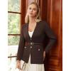 imageGRACE KARIN Sweater Blazers for Women Business Casual Long Sleeve Open Front Lapel Suit Jackets Work Blazer with PocketsChocolate Brown