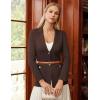 imageGRACE KARIN Sweater Blazers for Women Business Casual Long Sleeve Open Front Lapel Suit Jackets Work Blazer with PocketsChocolate Brown